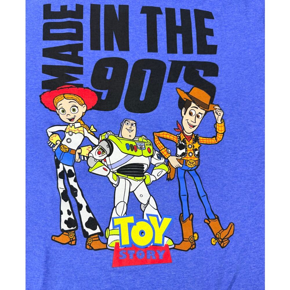 Toy Story Made in the 90's Graphic Tee Size Large Blue Disney Pixar NWOT
